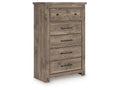 Rusticott Brown Five Drawer Chest
