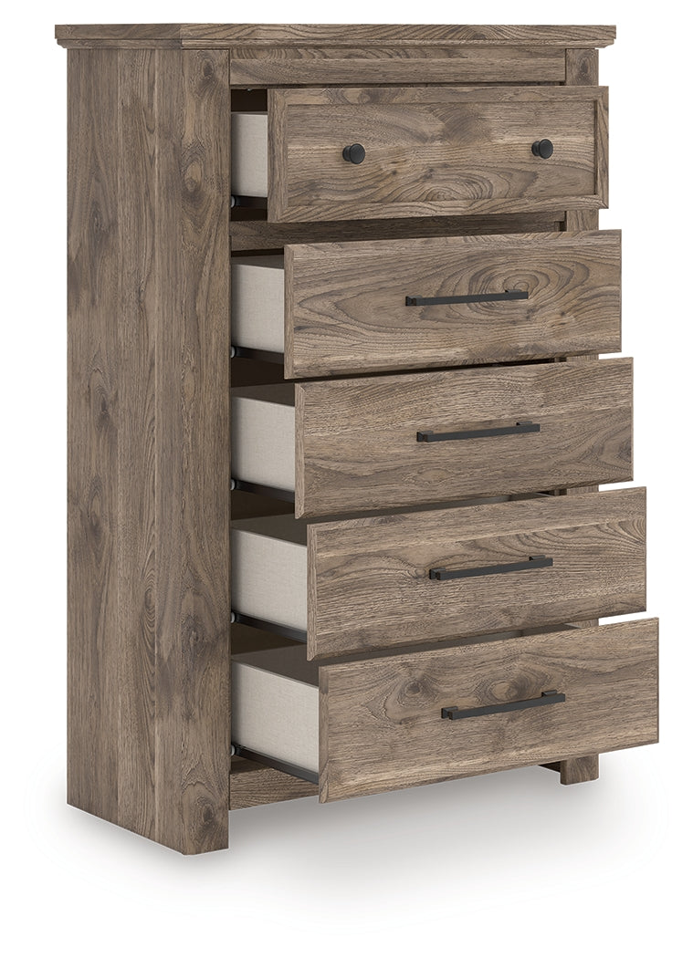 Rusticott Brown Five Drawer Chest