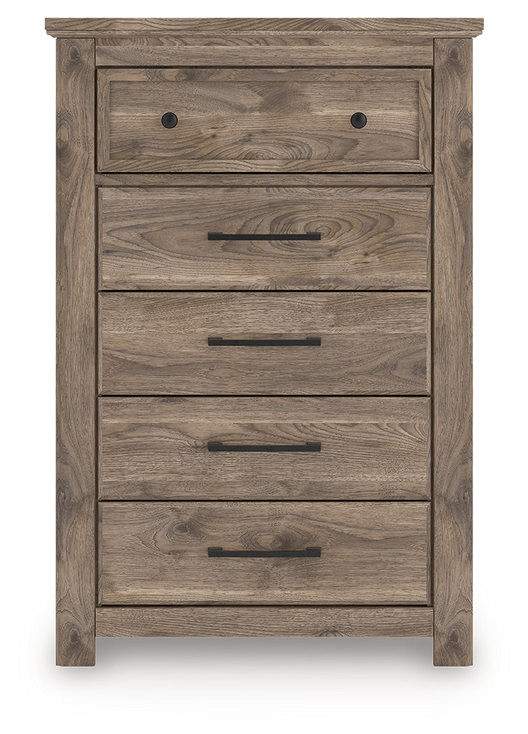 Rusticott Brown Five Drawer Chest