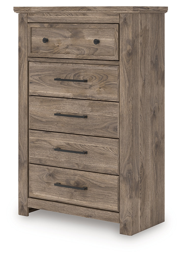 Rusticott Brown Five Drawer Chest