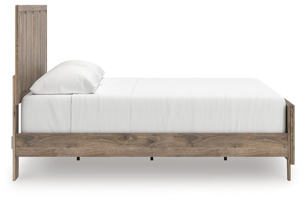 Rusticott King Panel Bed, Dresser, Mirror and Nightstand, Brown
