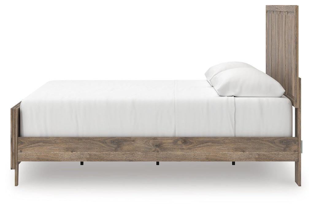 Rusticott King Panel Bed, Dresser, Mirror and Nightstand, Brown