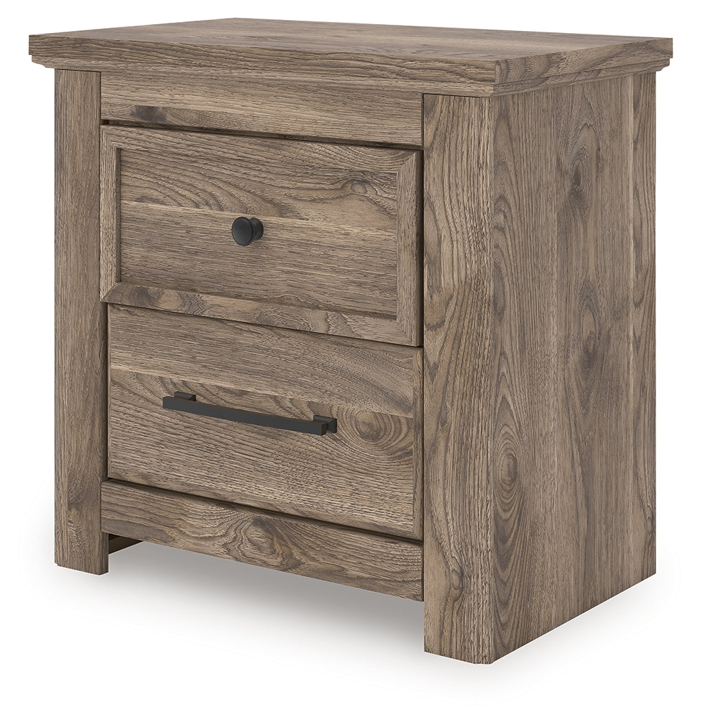Rusticott King Panel Bed, Dresser, Mirror and Nightstand, Brown