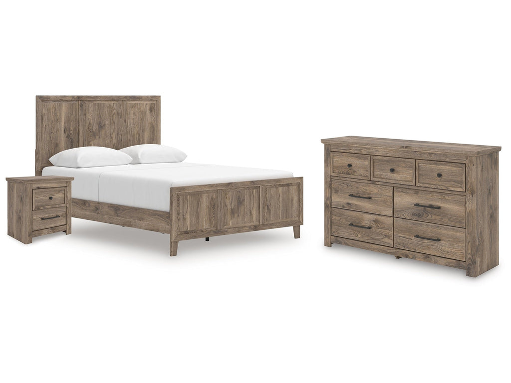 Rusticott Brown Queen Panel Bed, Dresser and Nightstand