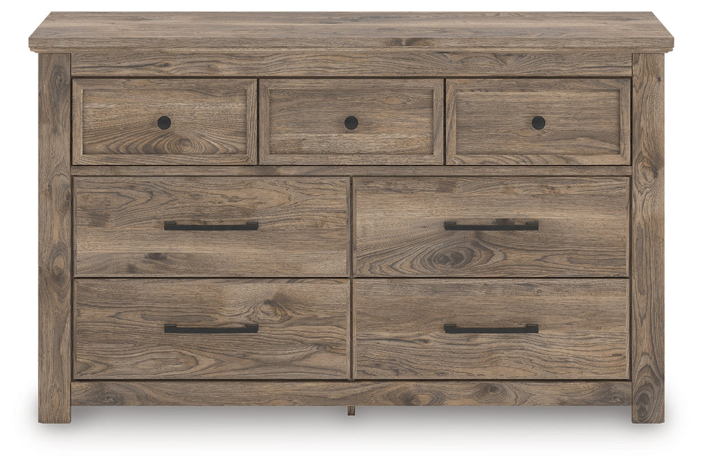 Rusticott Brown Queen Panel Bed, Dresser and Nightstand