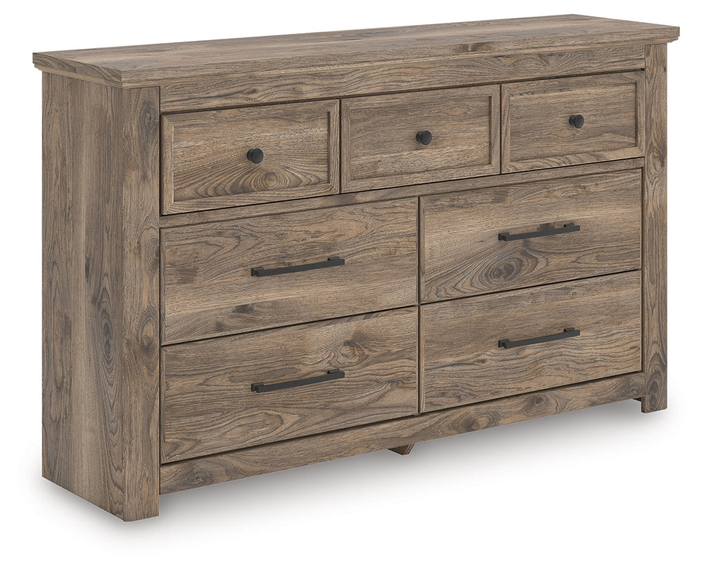 Rusticott Brown Queen Panel Bed, Dresser and Nightstand