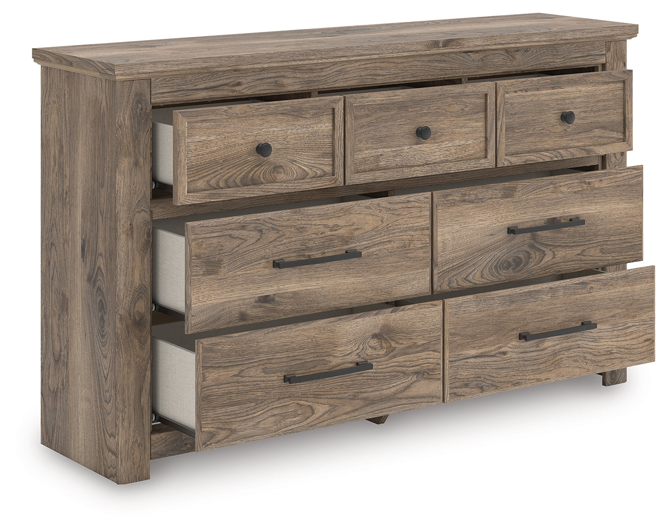 Rusticott Brown Queen Panel Bed, Dresser and Nightstand