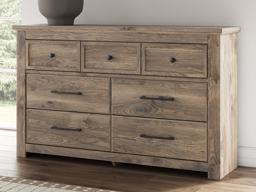 Rusticott Brown Queen Panel Bed, Dresser and Nightstand