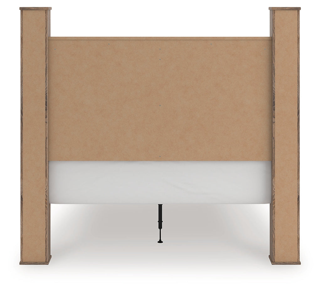Rusticott Brown Queen Poster Bed, Dresser and Mirror
