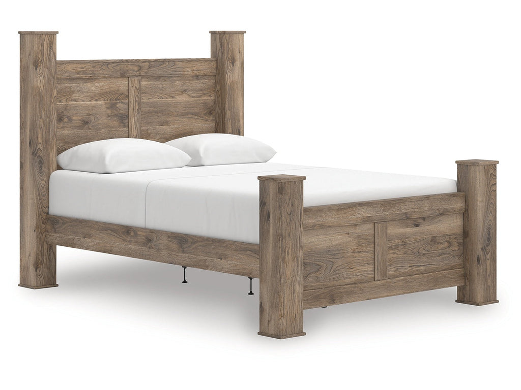 Rusticott Brown Queen Poster Bed