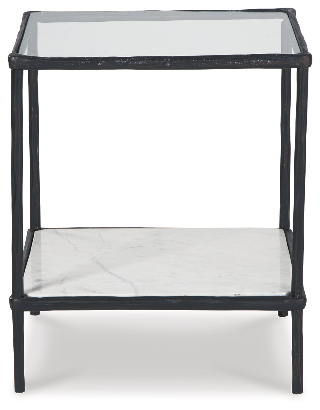 Ryandale Clear Glass & Marble End Table