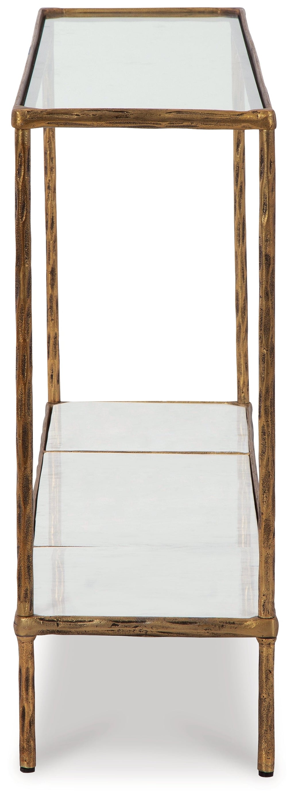 Ryandale Clear Glass & Marble Sofa Table