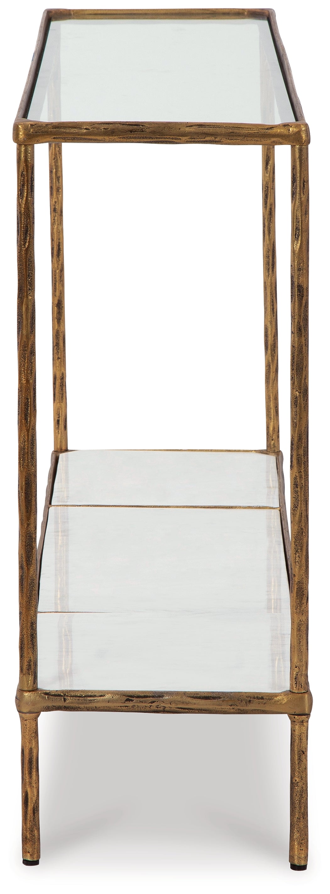 Ryandale Clear Glass & Marble Sofa Table