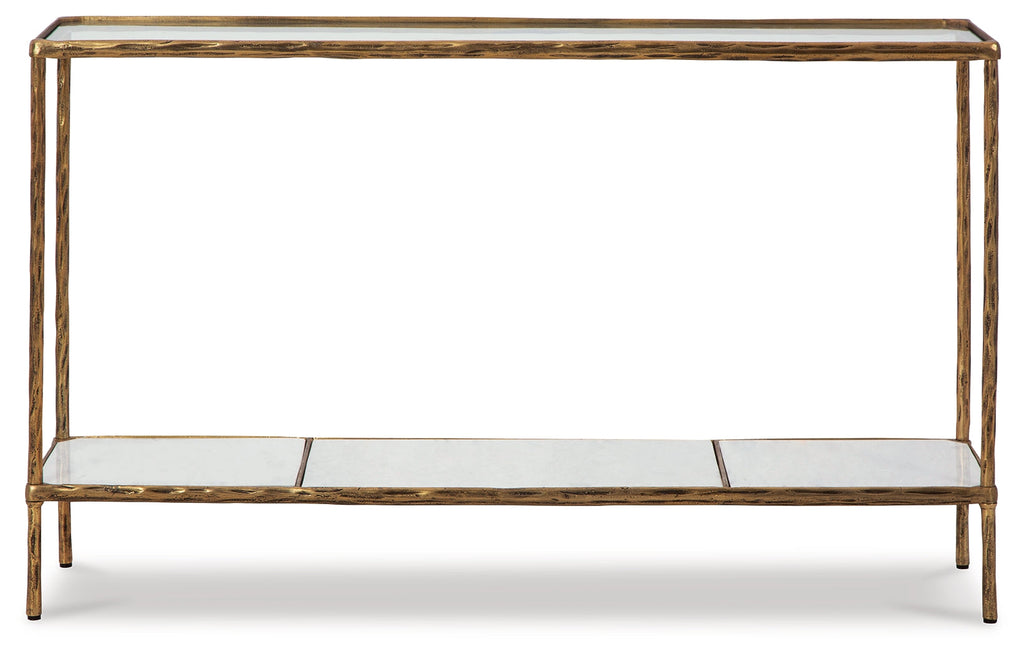 Ryandale Clear Glass & Marble Sofa Table