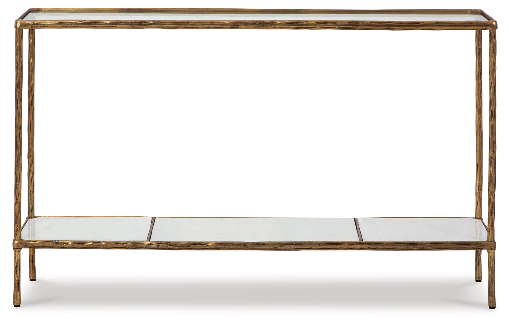 Ryandale Clear Glass & Marble Sofa Table