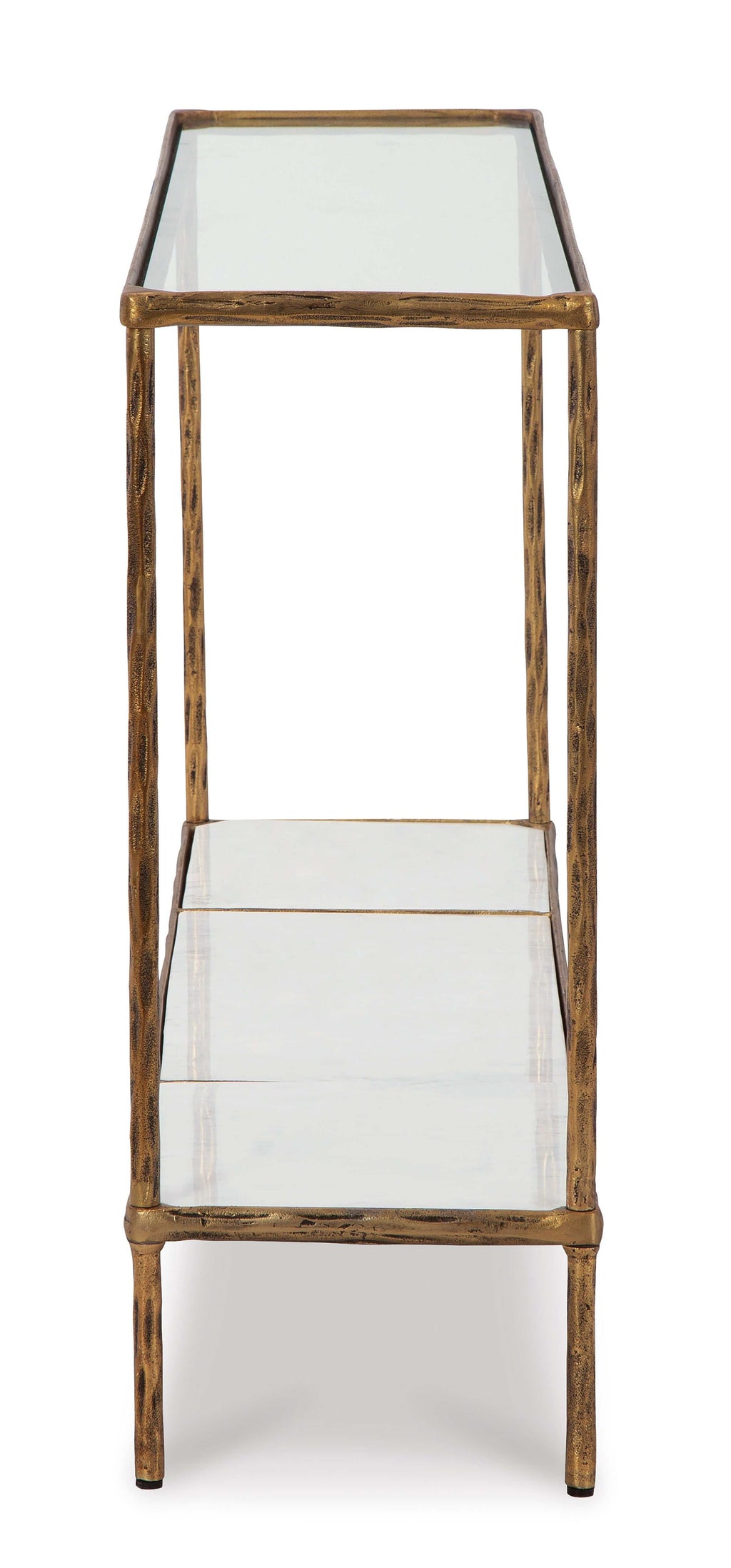Ryandale Clear Glass & Marble Sofa Table