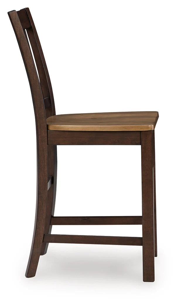 Rylandeen Light Brown/Dark Brown Barstool (Set of 2)