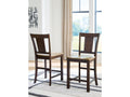 Rylandeen Light Brown/Dark Brown Barstool (Set of 2)