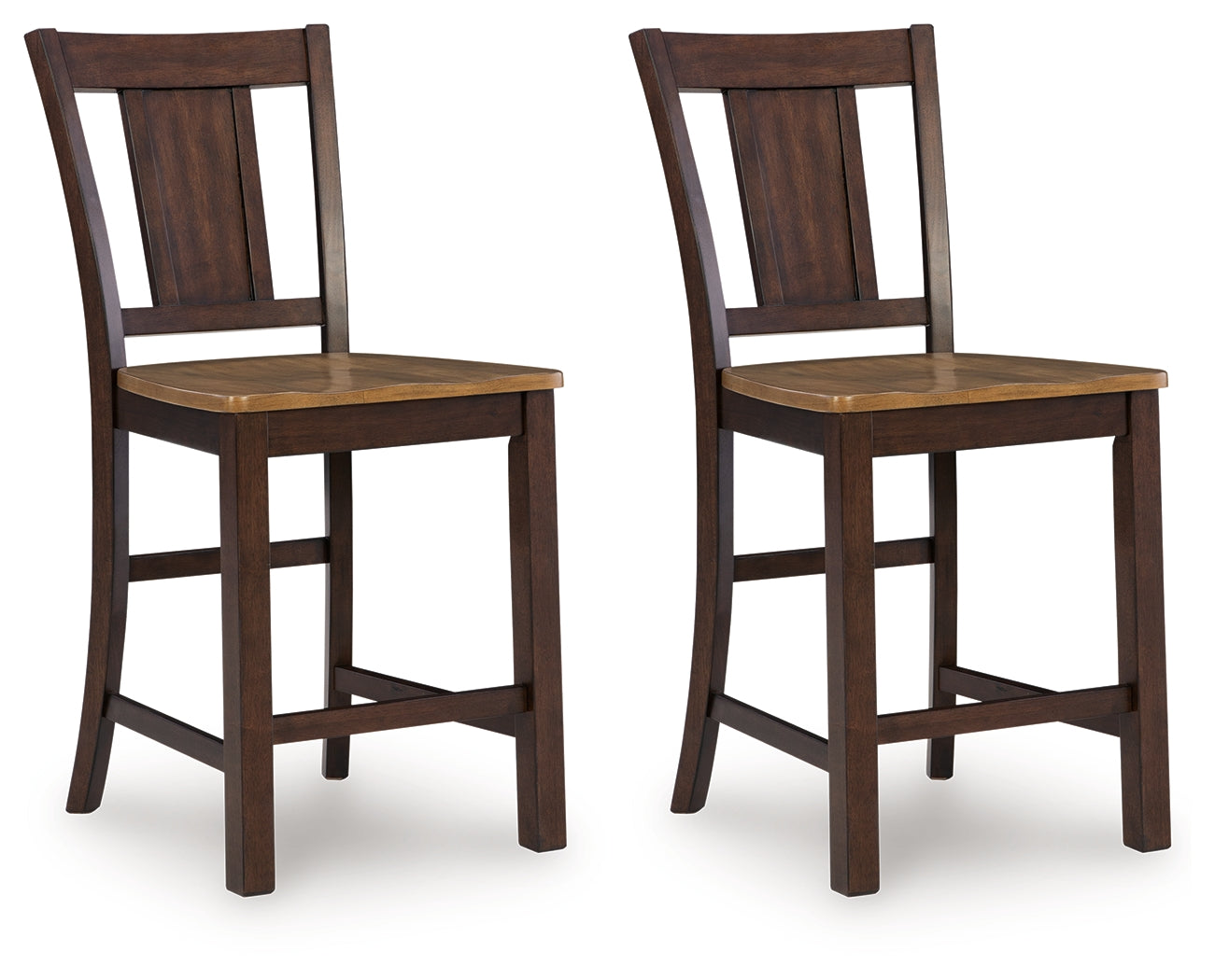 Rylandeen Light /Dark Counter Height Extension Dining Table and 4 Barstools, Brown
