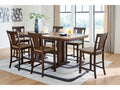 Rylandeen Light /Dark Counter Height Extension Dining Table and 6 Barstools, Brown