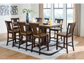 Rylandeen Light /Dark Counter Height Extension Dining Table and 8 Barstools, Brown