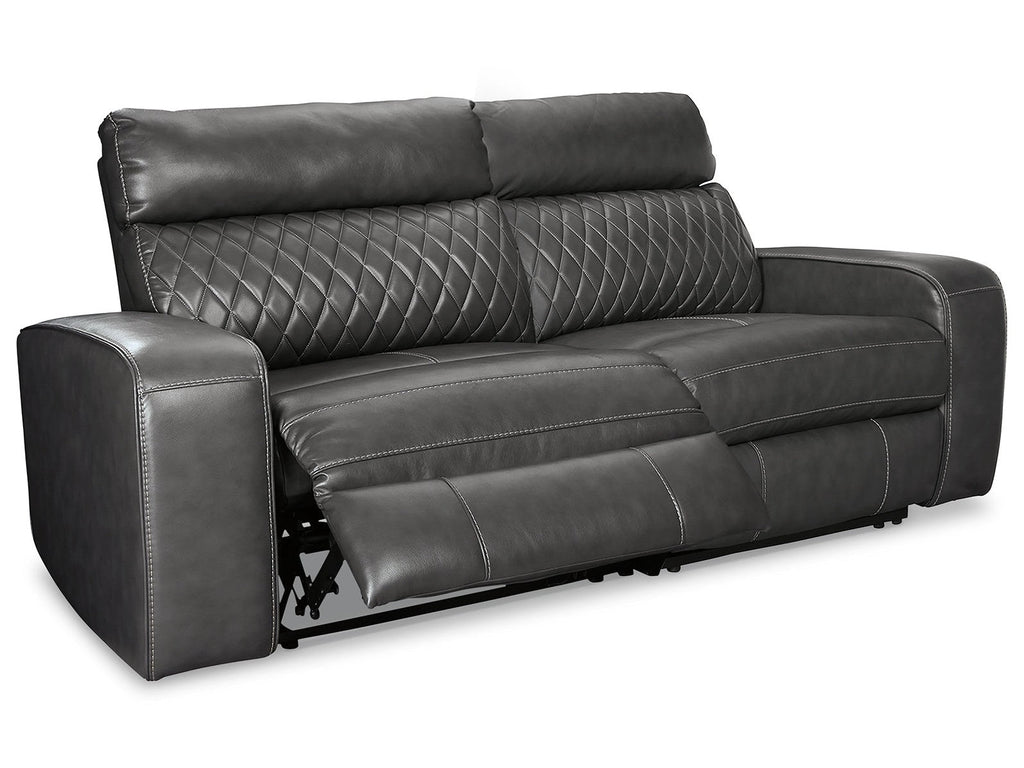 Samperstone Gray 2-Piece Power Reclining Sectional Loveseat