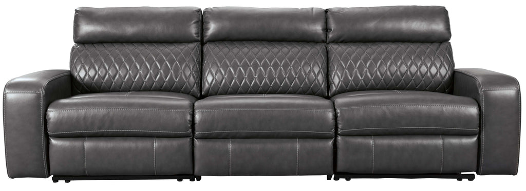 Samperstone Gray 3pc Power Reclining Sectional