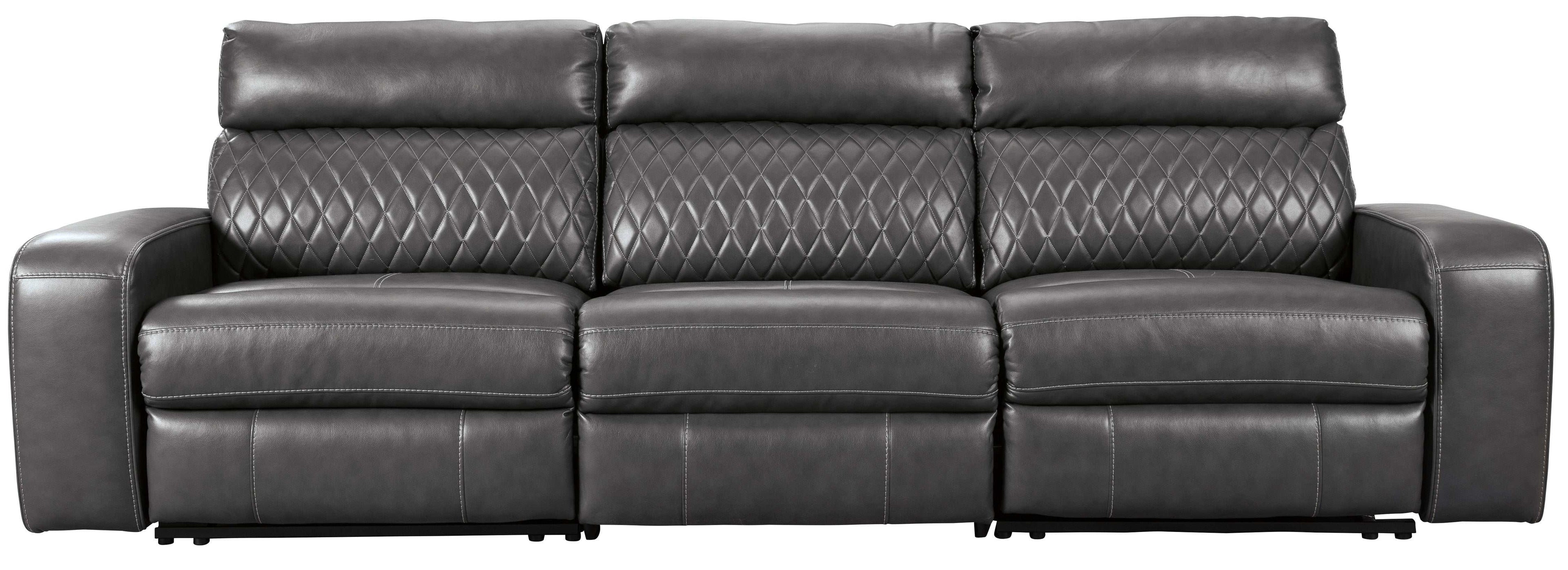 Samperstone Gray 3pc Power Reclining Sectional