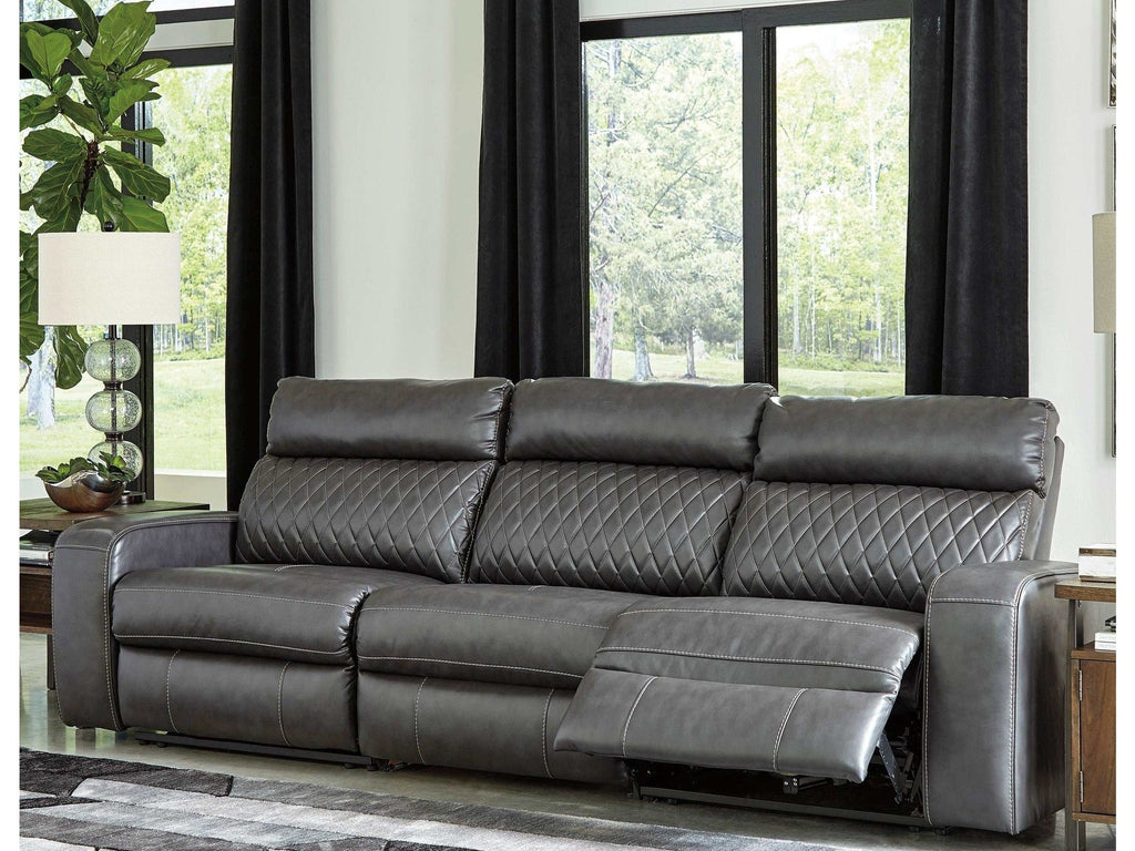 Samperstone Gray 3pc Power Reclining Sectional