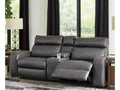 Samperstone Gray 3pc Power Reclining Sectional w/ Console