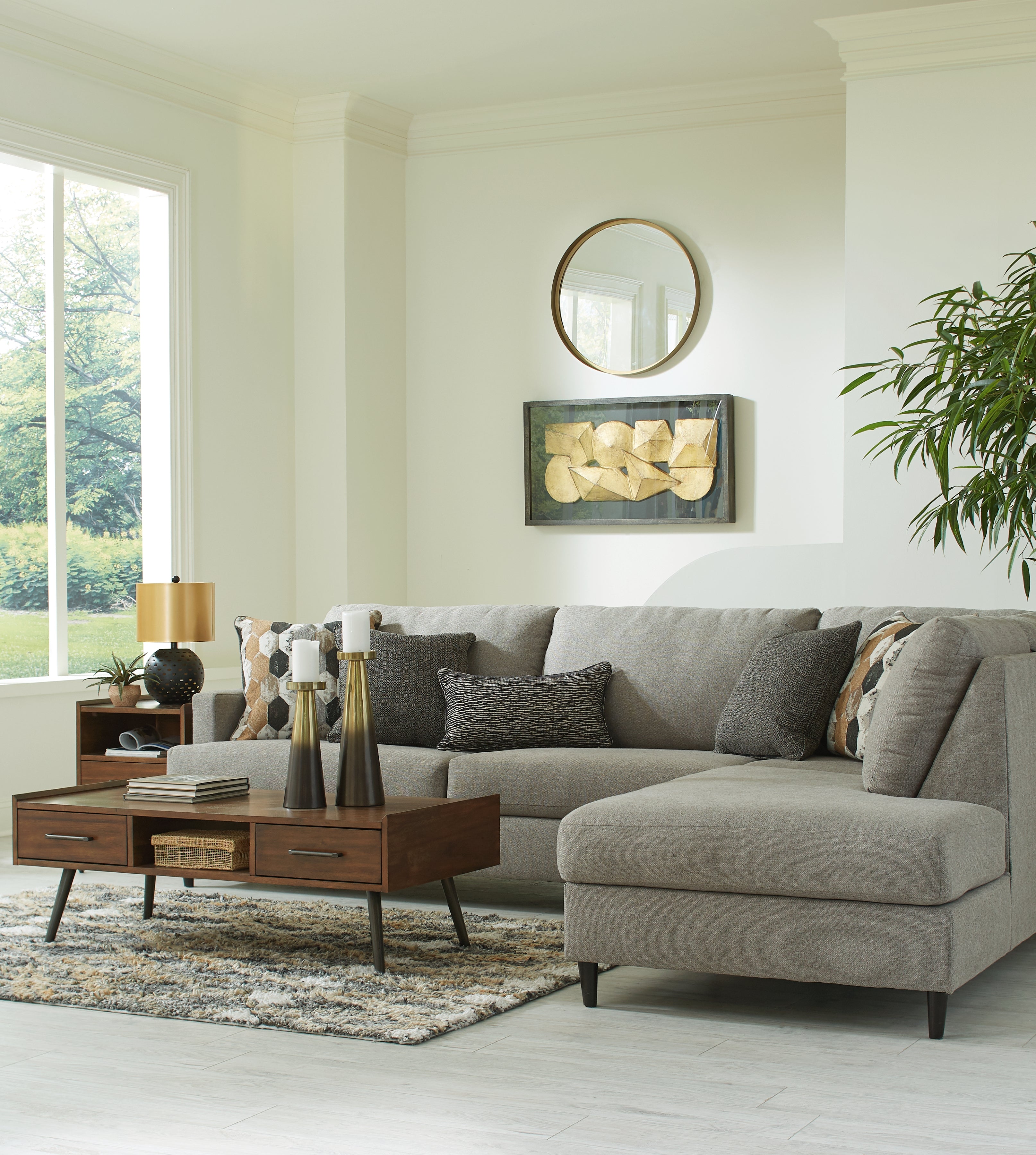 Santasia Granite 2-Piece Sectional with Chaise