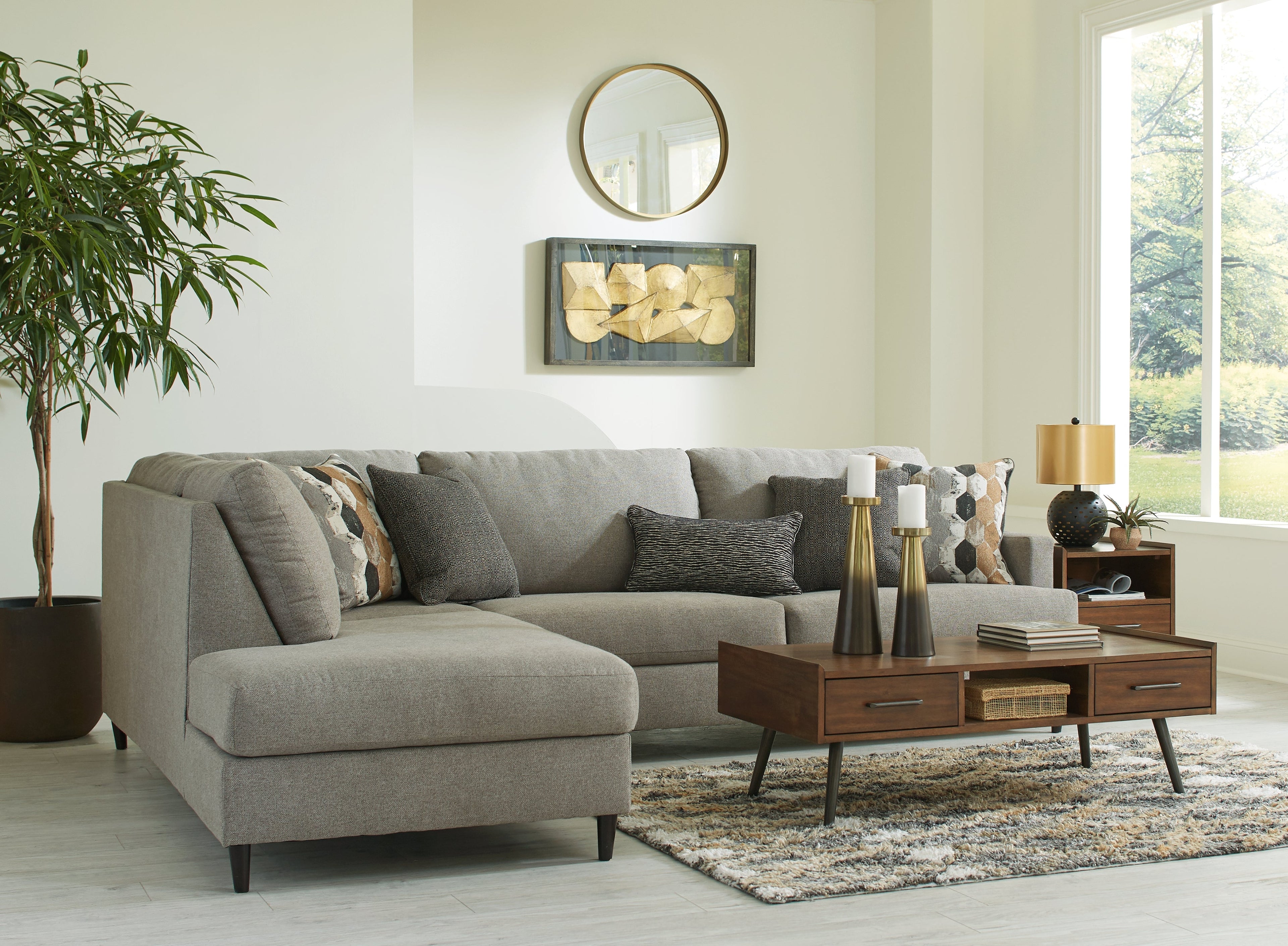 Santasia Granite 2-Piece Sectional with Chaise