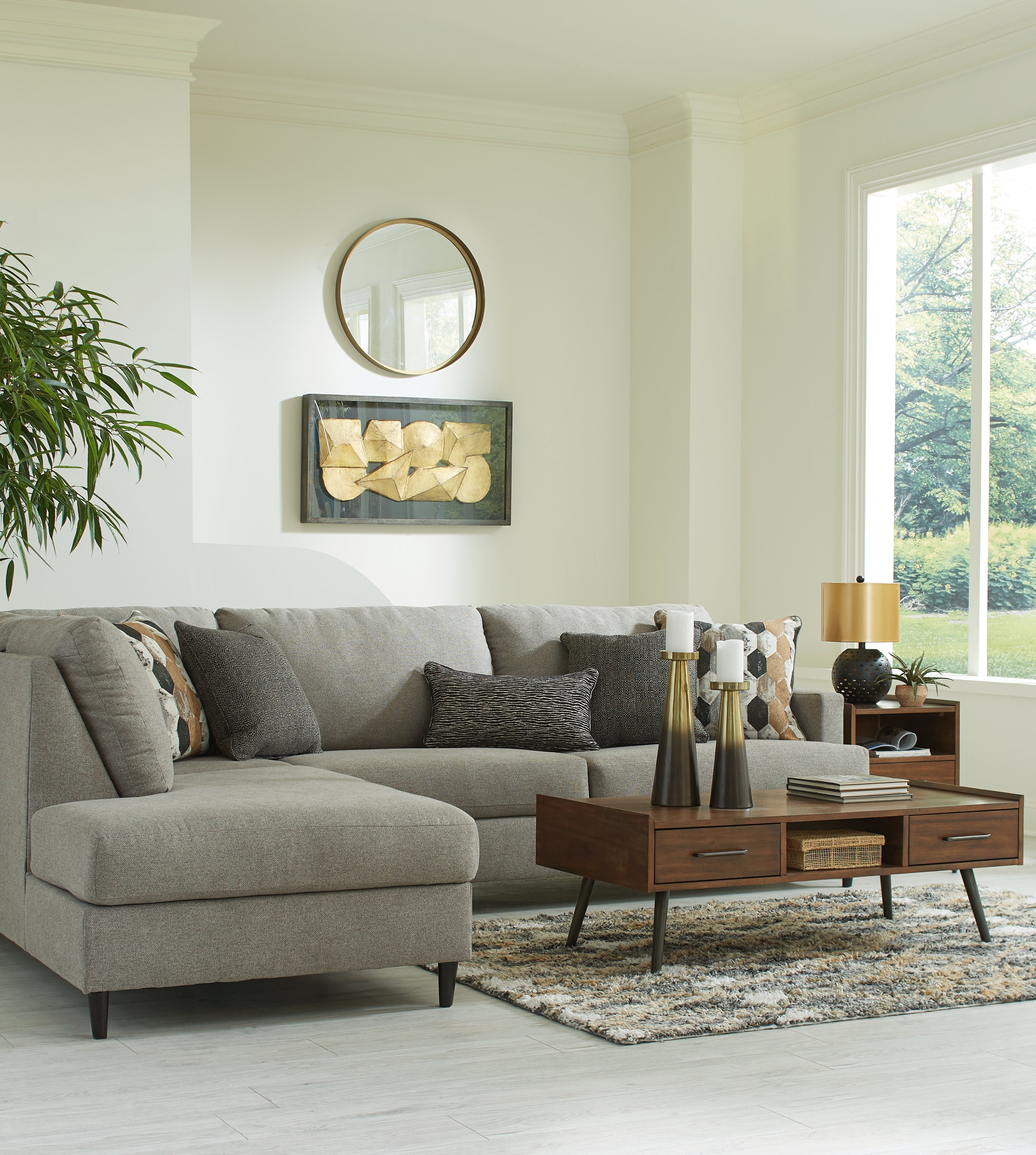 Santasia Granite 2-Piece Sectional with Chaise