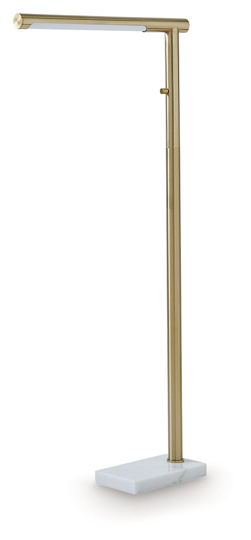 Santiford Gold/White Floor Lamp