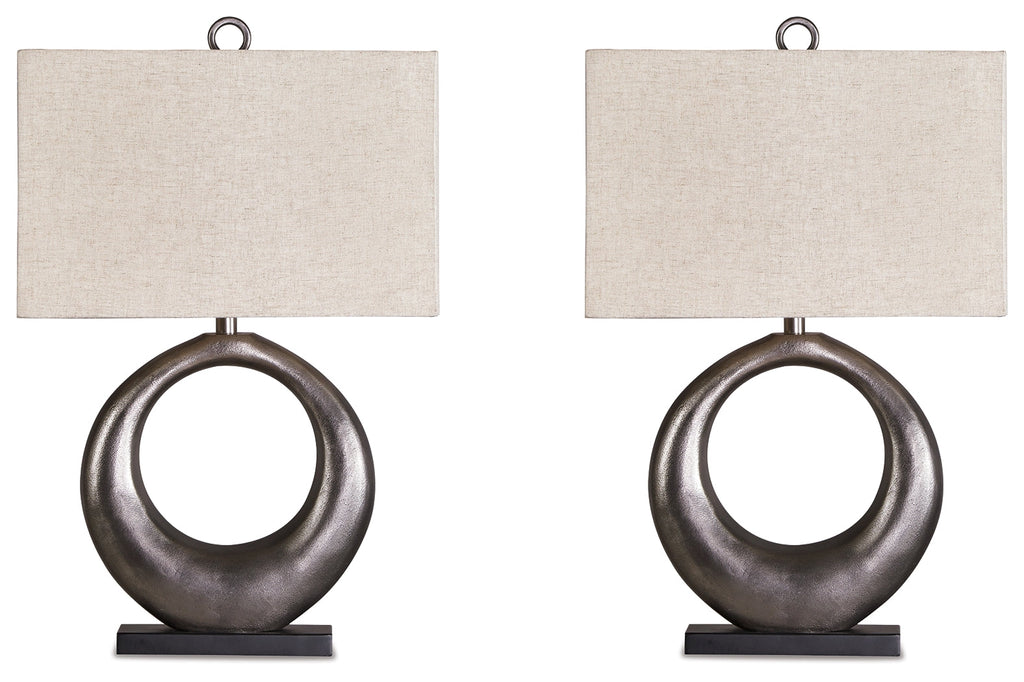 Saria Antique Silver Table Lamp (Set of 2)