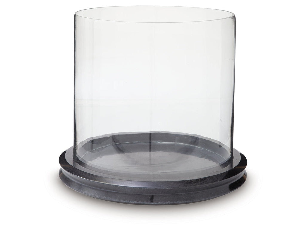 Saskia Clear/Black Candle Holder