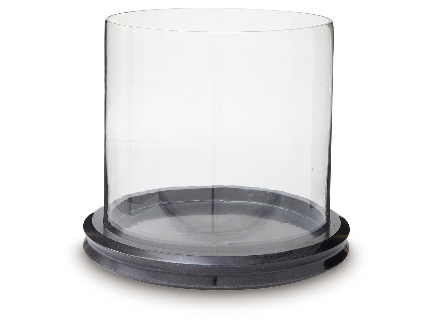 Saskia Clear/Black Candle Holder