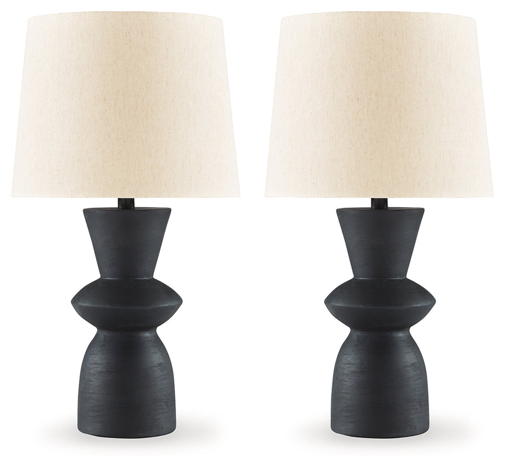 Scarbot Distressed Black Table Lamp (Set of 2)