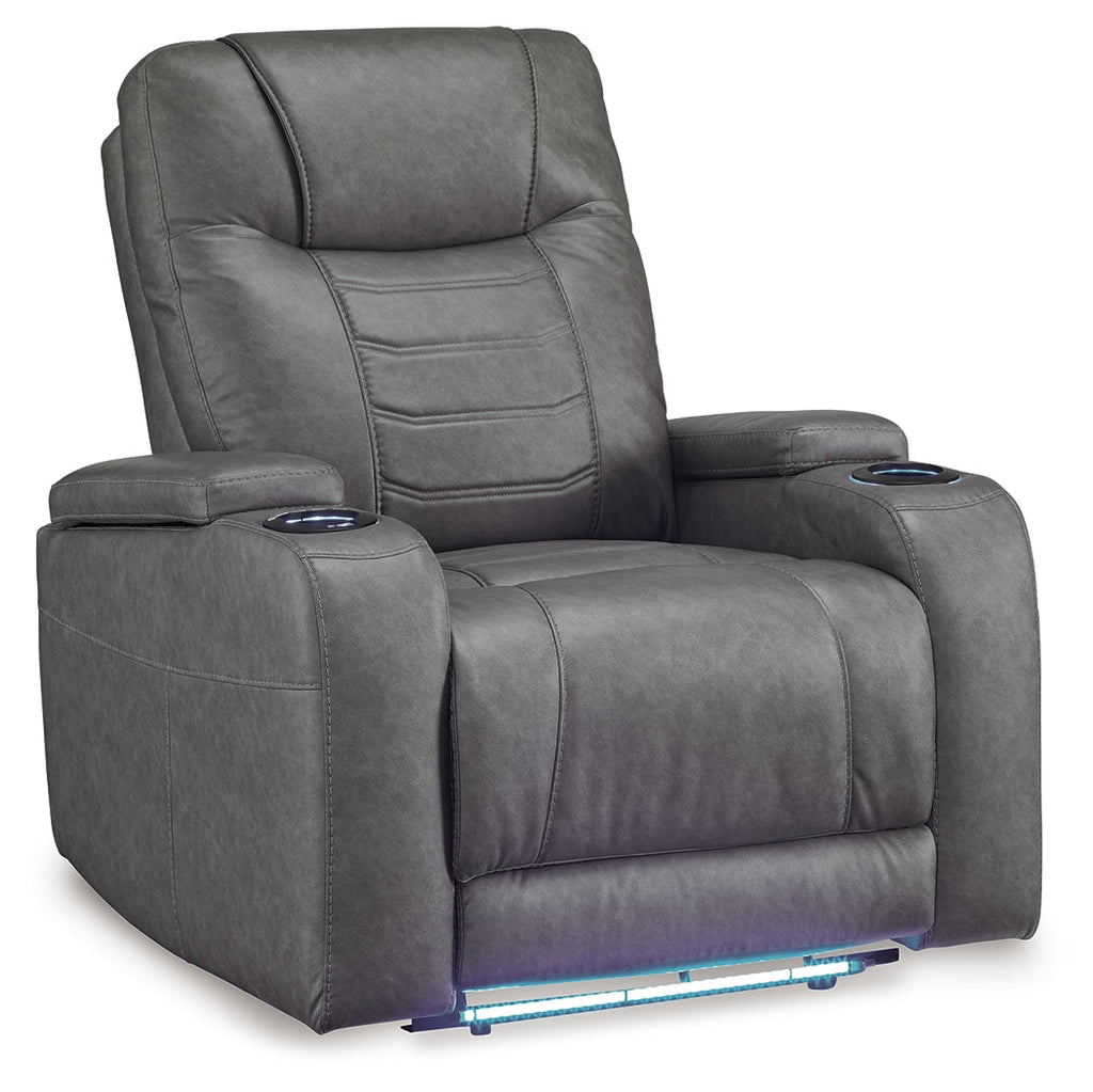 Schooner Rocks Slate Power Recliner/ADJ Headrest