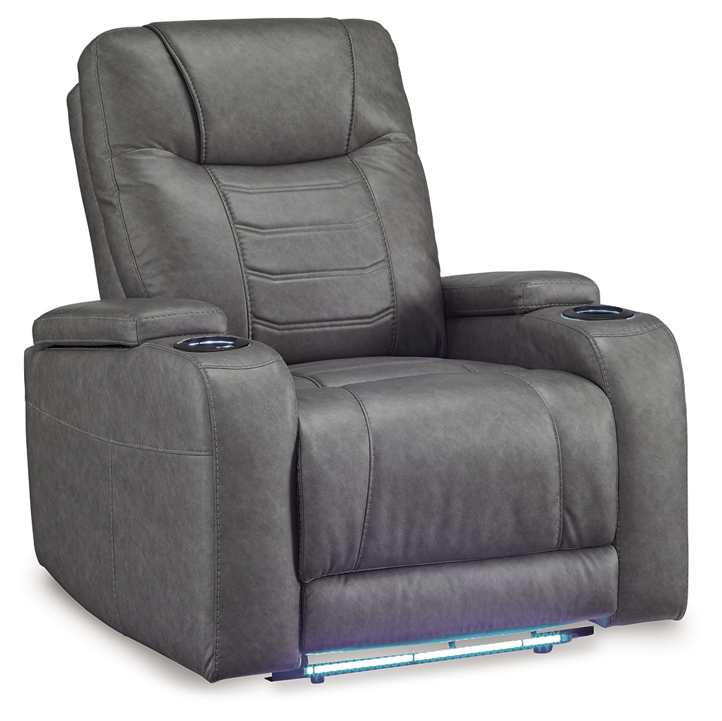 Schooner Rocks Slate Power Recliner/ADJ Headrest