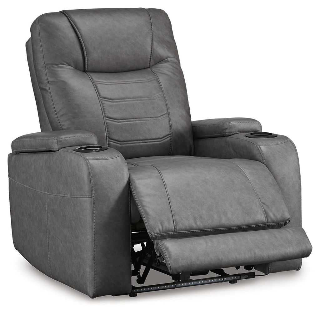 Schooner Rocks Slate Power Recliner/ADJ Headrest