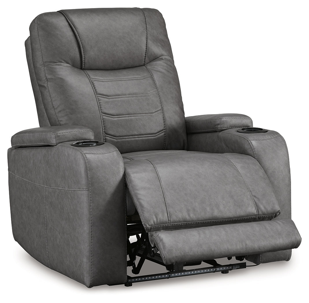 Schooner Rocks Slate Power Recliner/ADJ Headrest