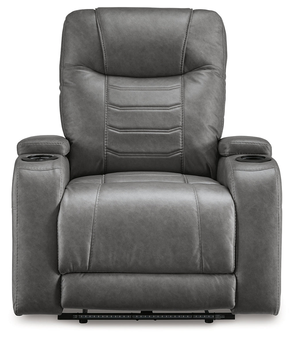 Schooner Rocks Slate Power Recliner/ADJ Headrest