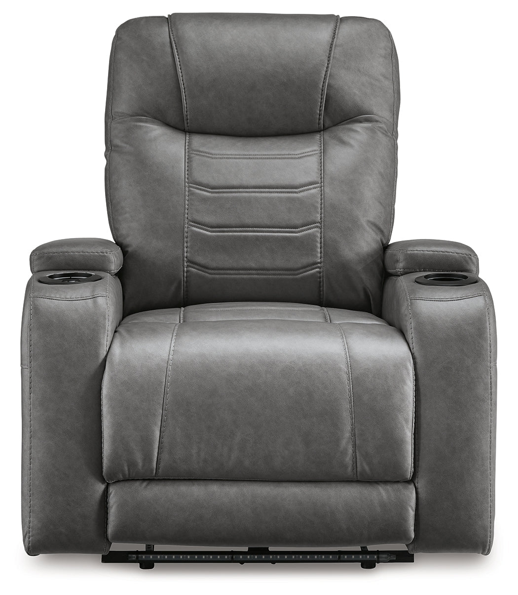 Schooner Rocks Slate Power Recliner/ADJ Headrest