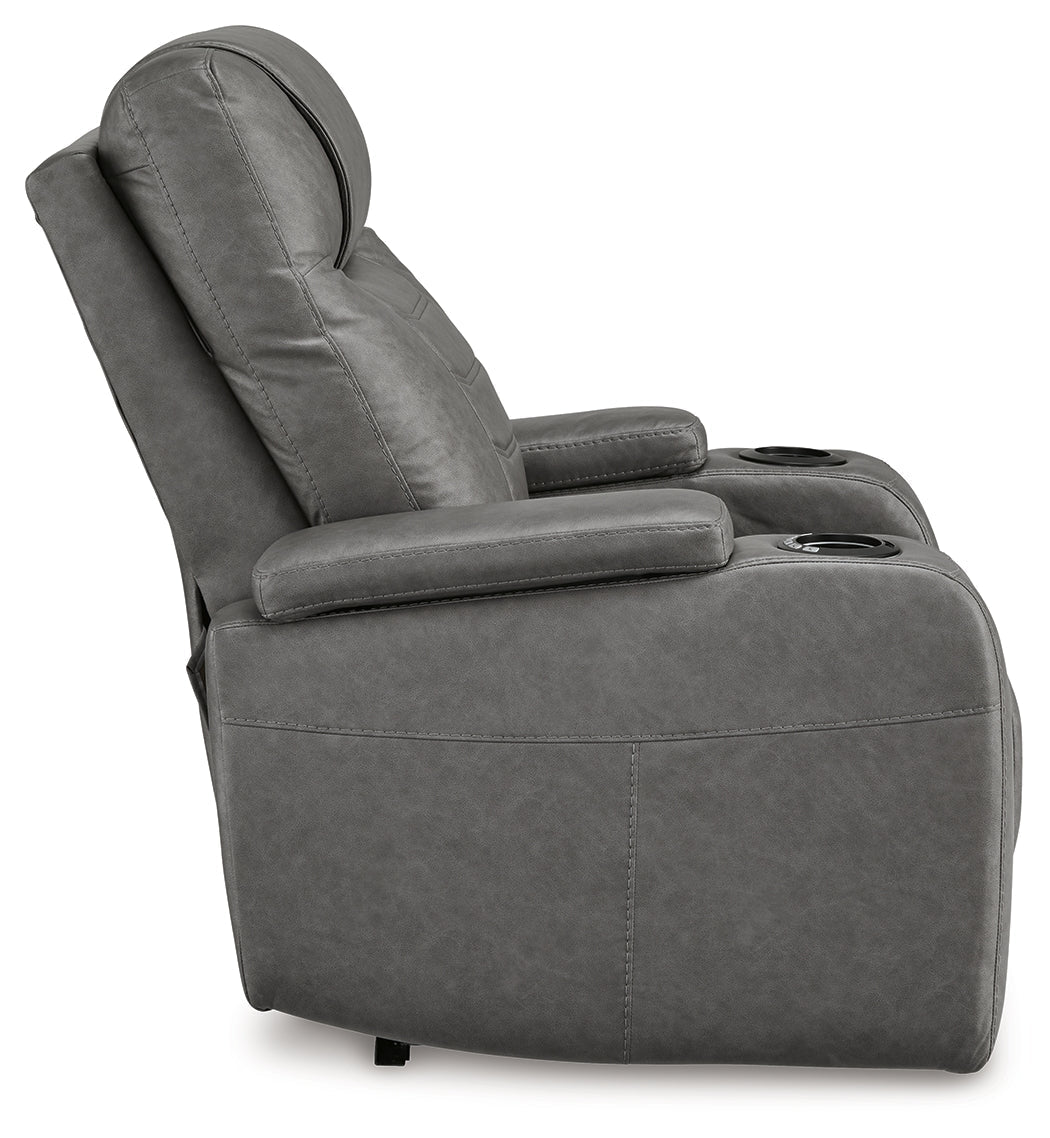 Schooner Rocks Slate Power Recliner/ADJ Headrest