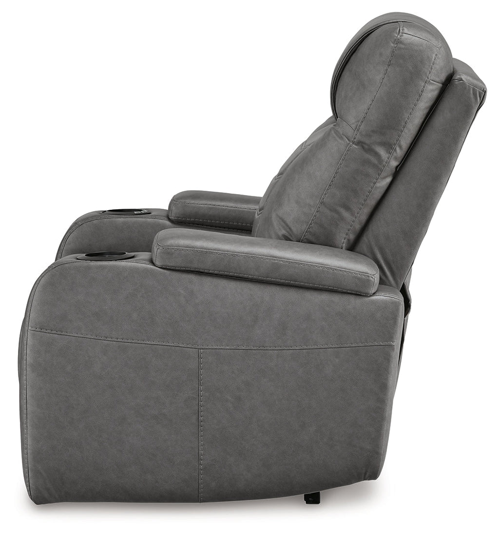 Schooner Rocks Slate Power Recliner/ADJ Headrest