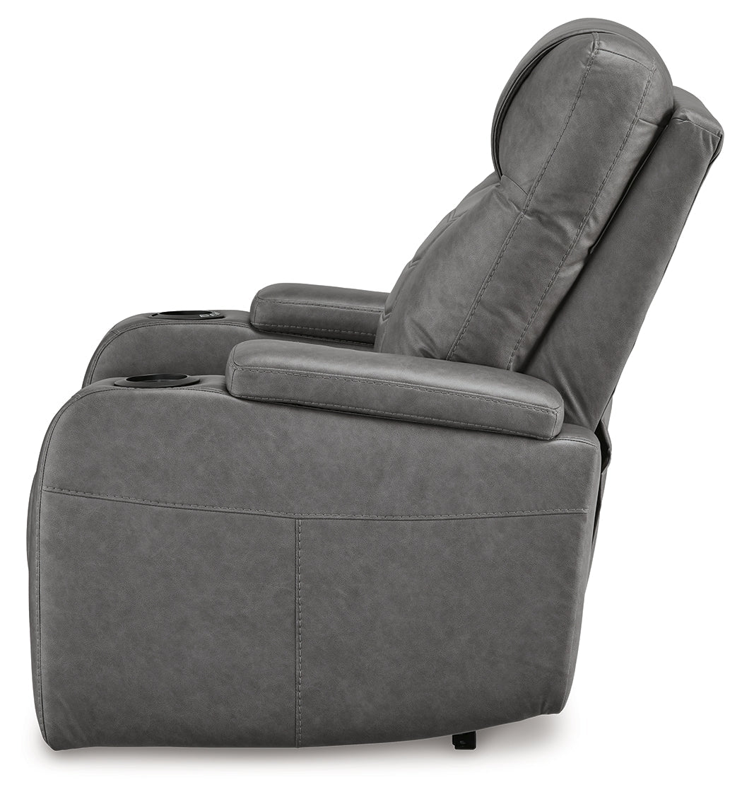 Schooner Rocks Slate Power Recliner/ADJ Headrest