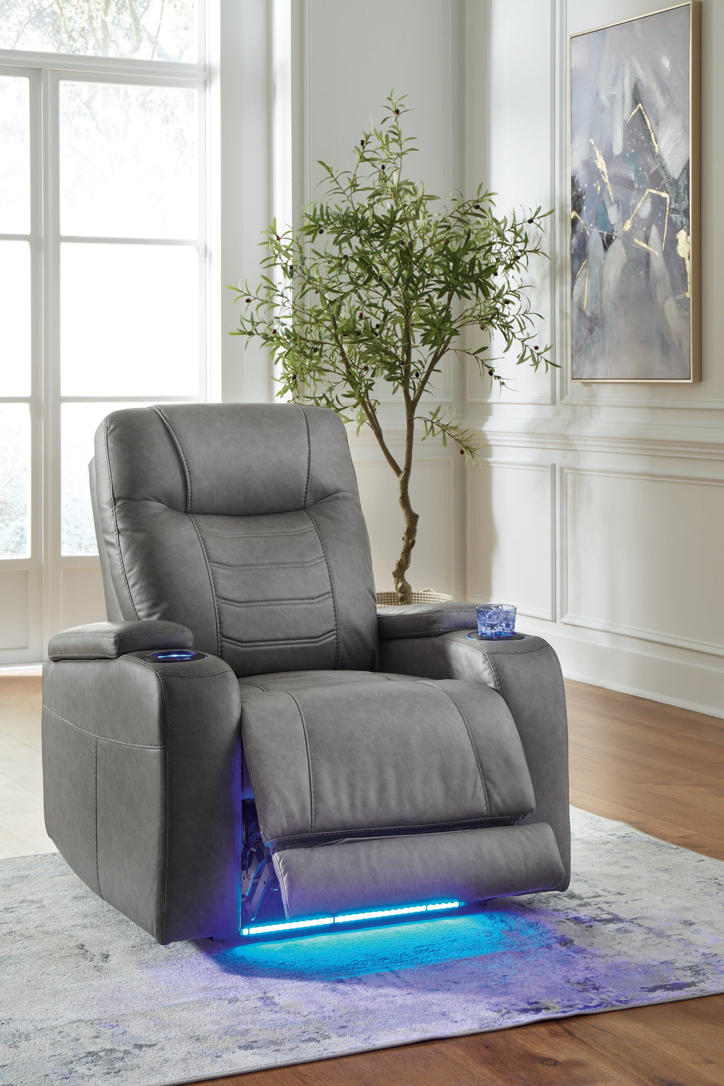 Schooner Rocks Slate Power Recliner/ADJ Headrest