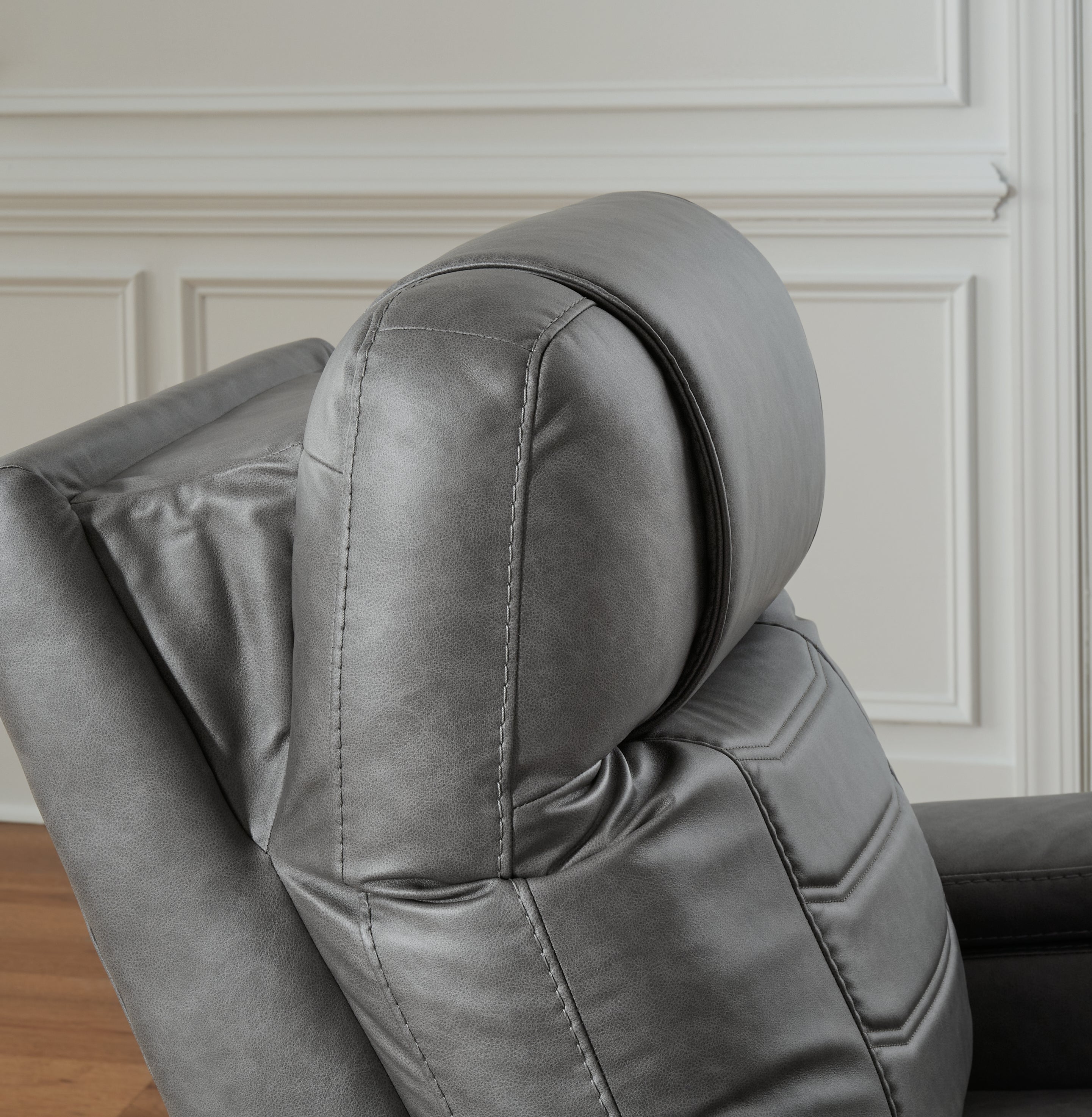 Schooner Rocks Slate Power Recliner/ADJ Headrest