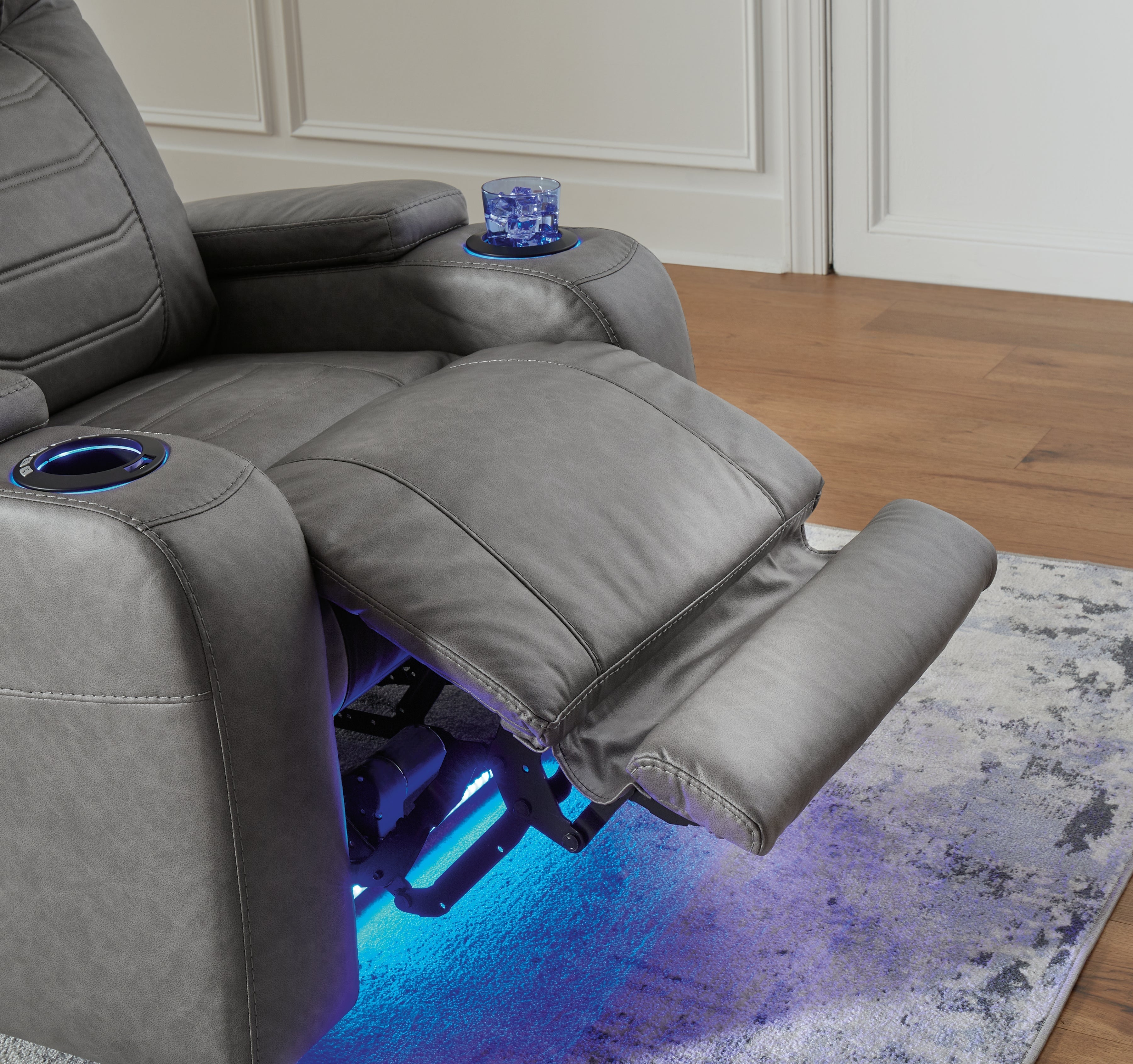 Schooner Rocks Slate Power Recliner/ADJ Headrest